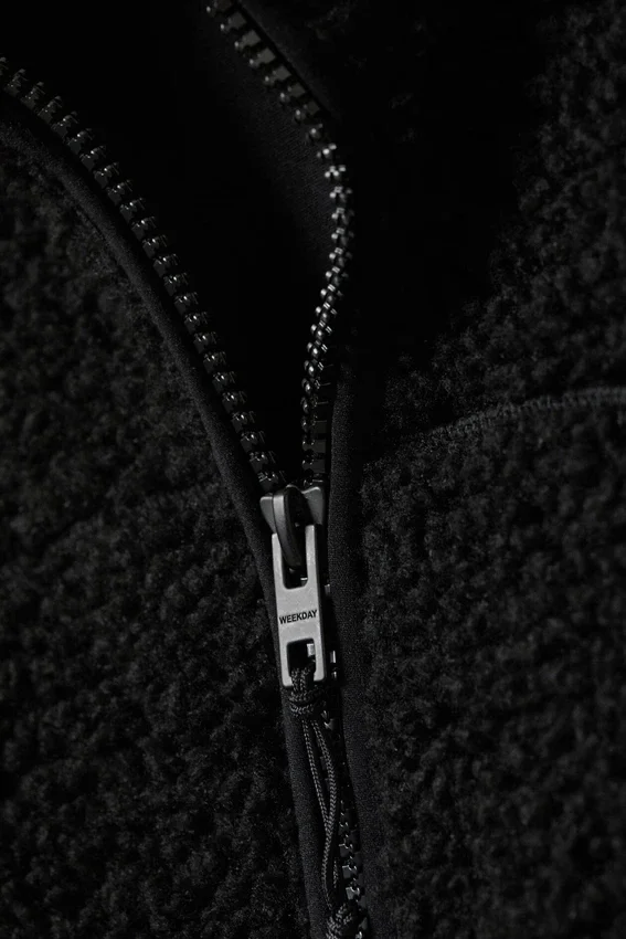 Hooded Pile Jacket – Black Hooded Pile Jacket – Black