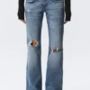 Hour Low Rise Skinny Bootcut Distressed Jeans – Blue Horses – Medium Blue Hour Low Rise Skinny Bootcut Distressed Jeans – Blue Horses – Medium Blue