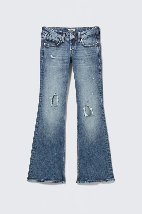 Hour Low Rise Skinny Bootcut Distressed Jeans – Blue Horses – Medium Blue Hour Low Rise Skinny Bootcut Distressed Jeans – Blue Horses – Medium Blue