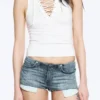 Hour Slim Low Rise Denim Hotpants – Gloria Blue – Medium Blue Hour Slim Low Rise Denim Hotpants – Gloria Blue – Medium Blue