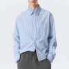 Hugo Hart Relaxed Double Collar Shirt – Blue – White Stripes Hugo Hart Relaxed Double Collar Shirt – Blue – White Stripes