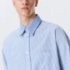 Hugo Hart Relaxed Double Collar Shirt – Blue – White Stripes Hugo Hart Relaxed Double Collar Shirt – Blue – White Stripes