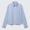 Hugo Hart Relaxed Double Collar Shirt – Blue – White Stripes Hugo Hart Relaxed Double Collar Shirt – Blue – White Stripes