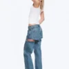 Imoo Cut Low Rise Loose Wide Leg Jeans – Medium Blue Imoo Cut Low Rise Loose Wide Leg Jeans – Medium Blue