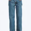 Imoo Cut Low Rise Loose Wide Leg Jeans – Medium Blue Imoo Cut Low Rise Loose Wide Leg Jeans – Medium Blue