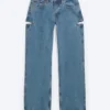 Imoo Cut Low Rise Loose Wide Leg Jeans – Medium Blue Imoo Cut Low Rise Loose Wide Leg Jeans – Medium Blue