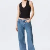 Imoo Low Rise Loose Wide Jeans – 90S Blue – Medium Blue Imoo Low Rise Loose Wide Jeans – 90S Blue – Medium Blue