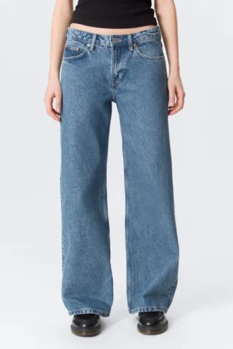 Imoo Low Rise Loose Wide Jeans – 90S Blue – Medium Blue