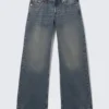 Imoo Low Rise Loose Wide Jeans – Desert Blue – Dark Blue Imoo Low Rise Loose Wide Jeans – Desert Blue – Dark Blue