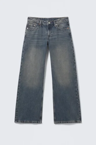 Imoo Low Rise Loose Wide Jeans – Desert Blue – Dark Blue