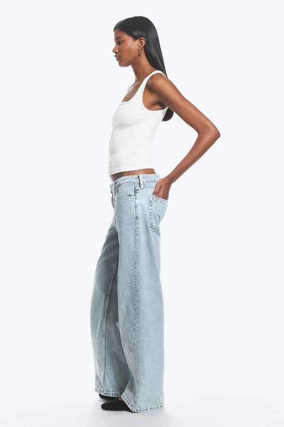 Imoo Low Rise Loose Wide Jeans – Dream Blue – Light Blue Imoo Low Rise Loose Wide Jeans – Dream Blue – Light Blue