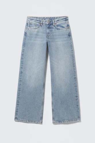 Imoo Low Rise Loose Wide Jeans – Fresh Blue – Light Blue