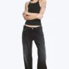 Imoo Low Rise Loose Wide Jeans – Washed Black Imoo Low Rise Loose Wide Jeans – Washed Black