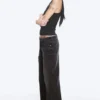 Imoo Low Rise Loose Wide Jeans – Washed Black Imoo Low Rise Loose Wide Jeans – Washed Black