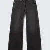 Imoo Low Rise Loose Wide Jeans – Washed Black Imoo Low Rise Loose Wide Jeans – Washed Black