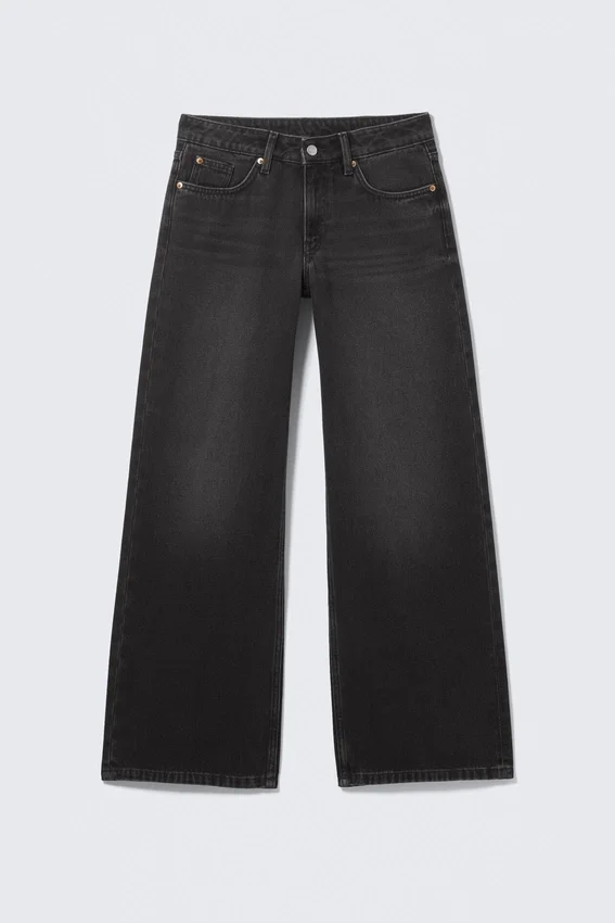 Imoo Low Rise Loose Wide Jeans – Washed Black Imoo Low Rise Loose Wide Jeans – Washed Black