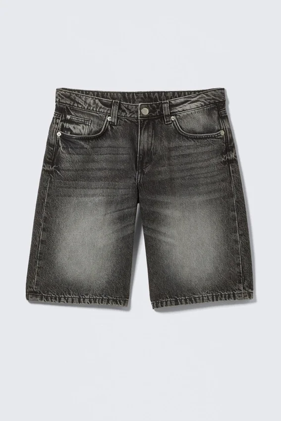 Imoo Low-Rise Wide Leg Denim Shorts – Haunted Black – Black Imoo Low-Rise Wide Leg Denim Shorts – Haunted Black – Black
