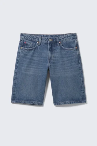 Imoo Low-Rise Wide Leg Denim Shorts – Sunset Blue – Medium Blue