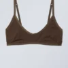 Inez Scooped Cotton Bralette – Dark Brown Inez Scooped Cotton Bralette – Dark Brown