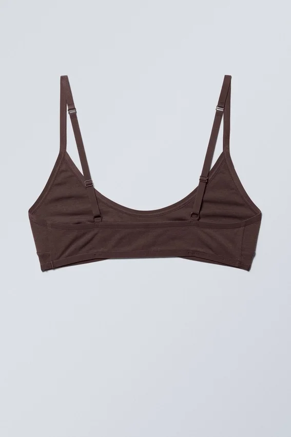 Inez Scooped Cotton Bralette – Dark Plum Inez Scooped Cotton Bralette – Dark Plum