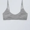 Inez Scooped Cotton Bralette – Grey Melange Inez Scooped Cotton Bralette – Grey Melange