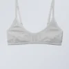 Inez Scooped Cotton Bralette – Grey Melange Inez Scooped Cotton Bralette – Grey Melange