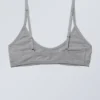 Inez Scooped Cotton Bralette – Grey Melange Inez Scooped Cotton Bralette – Grey Melange