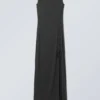 Ira Long Lace-Up Dress – Black Ira Long Lace-Up Dress – Black