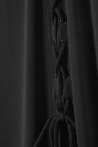 Ira Long Lace-Up Dress – Black Ira Long Lace-Up Dress – Black