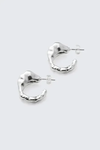 Irregular Hoop Earrings – Silver Irregular Hoop Earrings – Silver