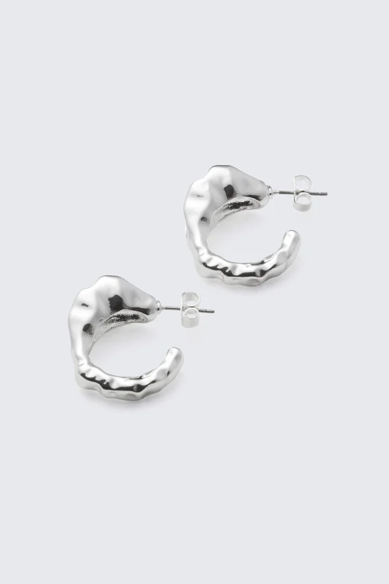 Irregular Hoop Earrings – Silver Irregular Hoop Earrings – Silver