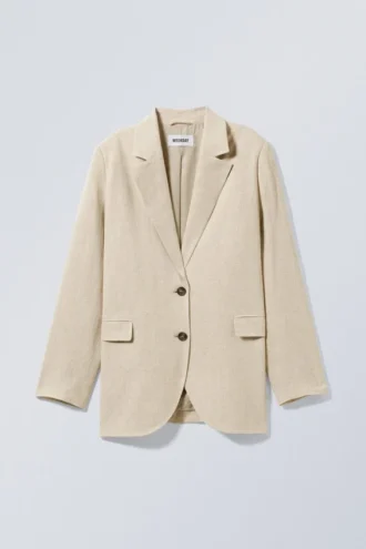 Isa Linen Mix Blazer – Beige
