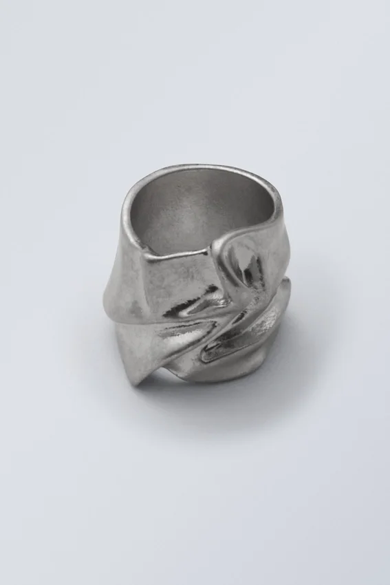 Ivy Crinkled Ring – Silver Ivy Crinkled Ring – Silver