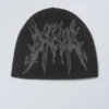 Jacquard-Knit Beanie – Black Jacquard-Knit Beanie – Black