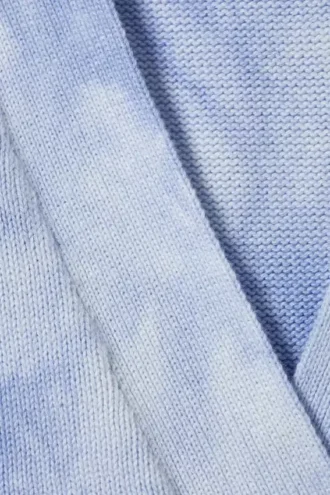 Jacquard Knitted Cotton Cardigan – Washed Blue – Tie-Dye