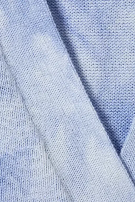 Jacquard Knitted Cotton Cardigan – Washed Blue – Tie-Dye Jacquard Knitted Cotton Cardigan – Washed Blue – Tie-Dye