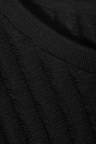 Jacquard Knitted Tank Top – Black