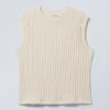 Jacquard Knitted Tank Top – Light Dusty White Jacquard Knitted Tank Top – Light Dusty White