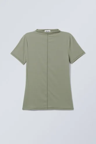 Jen Mockneck Top – Khaki Green Jen Mockneck Top – Khaki Green