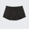 Jersey Pull-On Shorts – Black & Grey Stripes Jersey Pull-On Shorts – Black & Grey Stripes