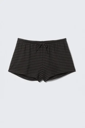Jersey Pull-On Shorts – Black & Grey Stripes