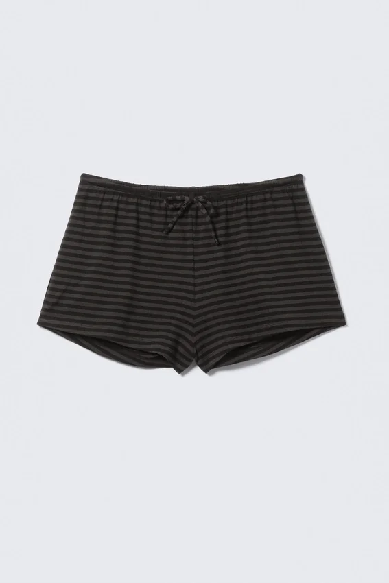 Jersey Pull-On Shorts – Black & Grey Stripes Jersey Pull-On Shorts – Black & Grey Stripes
