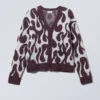Jonas Regular Cardigan – Black & Blue Organic Flames Jonas Regular Cardigan – Black & Blue Organic Flames