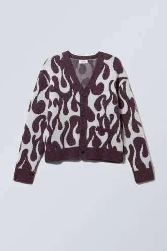 Jonas Regular Cardigan – Black & Blue Organic Flames