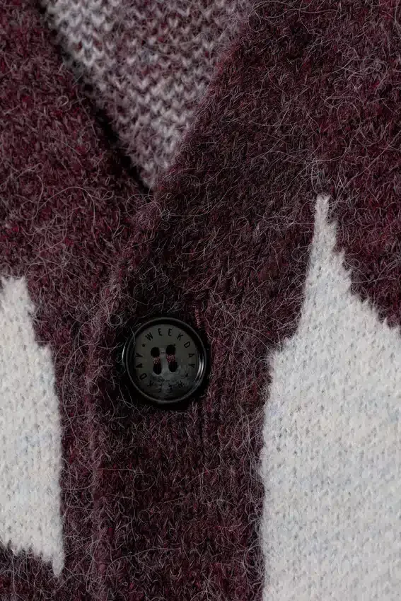 Jonas Regular Cardigan – Black & Blue Organic Flames Jonas Regular Cardigan – Black & Blue Organic Flames
