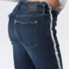 Katsumi Low Rise Frayed Flared Jeans – Summit Blue – Dark Blue Katsumi Low Rise Frayed Flared Jeans – Summit Blue – Dark Blue