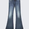 Katsumi Low Rise Slim Flared Leg Jeans – Board Blue – Medium Blue Katsumi Low Rise Slim Flared Leg Jeans – Board Blue – Medium Blue