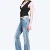 Katsumi Low Rise Slim Flared Leg Jeans – Climb Blue – Light Blue Katsumi Low Rise Slim Flared Leg Jeans – Climb Blue – Light Blue