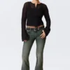 Katsumi Low Rise Slim Flared Leg Jeans – Desert Blue – Dark Blue Katsumi Low Rise Slim Flared Leg Jeans – Desert Blue – Dark Blue