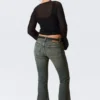 Katsumi Low Rise Slim Flared Leg Jeans – Desert Blue – Dark Blue Katsumi Low Rise Slim Flared Leg Jeans – Desert Blue – Dark Blue